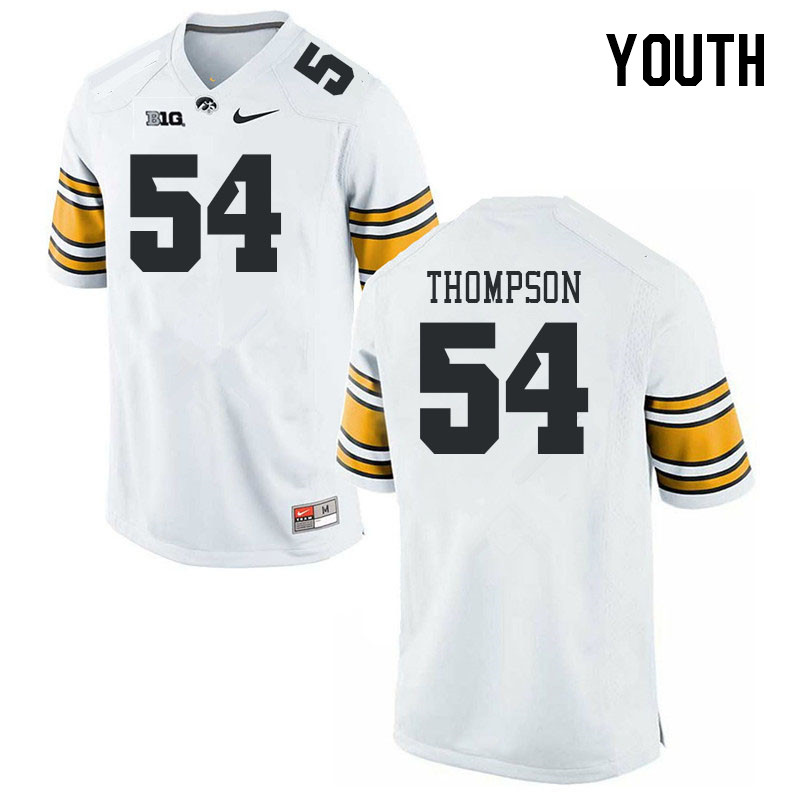 Youth #54 Anterio Thompson Iowa Hawkeyes College Football Jerseys Stitched-White - Click Image to Close